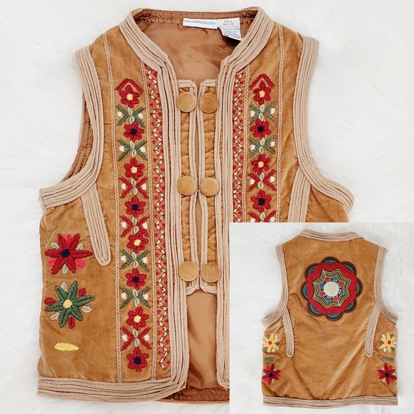 Vintage Mary Kate & Ashley Vest Brown Boho M 7/8